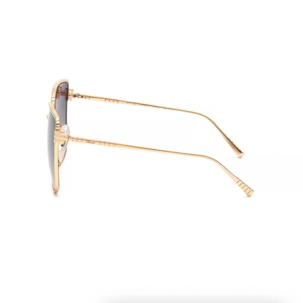 NWT Chopard Gold Butterfly Sunglasses Metal Frame Smoke Gradient Lenses